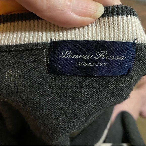 Linea Rosso Signature Men’s Merino Wool Blend Sweater Size M Pullover Gray - Picture 6 of 7